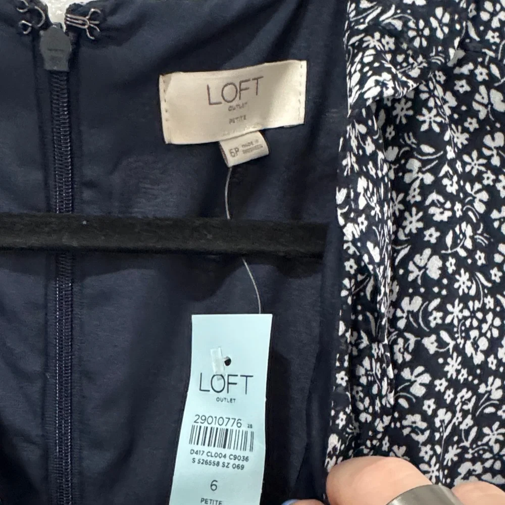 LOFT Navy Floral Jumpsuit - Picture 2 of 6